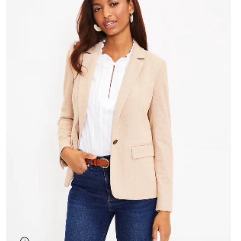 NWT LOFT Herringbone Knit Blazer Size 0P